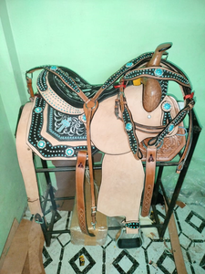 ROYAL INTERNATIONAL Proveedores Mayoristas: Silla de Montar Western de Cuero para Ganado, con Almohadilla de Cuero Genuino para Caballos de Carreras - Product Image 3
