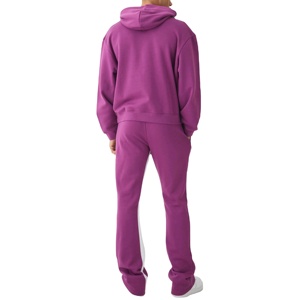 Customised Color Solid Men's Lightweight Breathable 100% Cotton Tracksuits Casual <b>Running</b> Wear with Hooded Collar for Autumn - Product Image 3