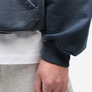 Personalizado ligero francés Terry algodón corte crudo dobladillo recortado Vintage ácido lavado sol desteñido en blanco Zip Up sudaderas con capucha holgadas - Product Image 6