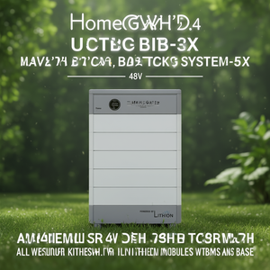 Système de batterie solaire HomeGrid Stack'd 24 KWh - 5 modules lithium 48V toutes saisons avec BMS et base - Product Image 3