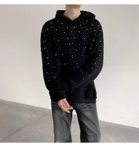 Diseños de transferencia bordados brillantes diamantes de imitación de alta calidad personalizados para camisas y sudaderas con capucha de Hombre Ropa con estampado de piedra - Product Image 2