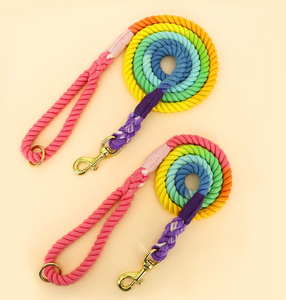 Colorful Ombre Rope Dog <b>Leash</b>, Cotton Rope <b>Leash</b>, Rainbow <b>Pet</b> <b>Leash</b>, Dog Walking Training Leads - Product Image 3