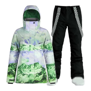 Winter Windproof Waterproof Breathable Durable <b>Ski</b> Suit Set Detachable Skiing Snowboarding <b>Jacket</b> and Pants with Zipper - Product Image 1
