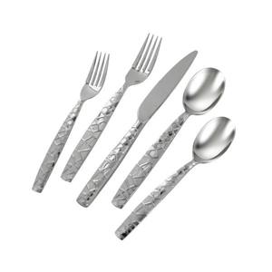 Juego de 5 cubiertos de acero inoxidable en utensilios de cocina de Mesa para el hogar cubiertos con acabado chapado en oro mango de diseñador de tono de 2 colores - Product Image 6