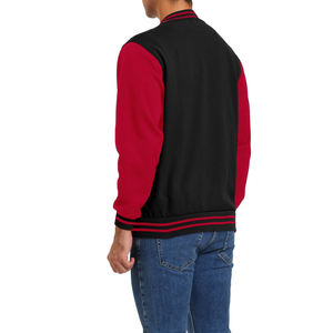 2025 vente chaude veste universitaire d'hiver pour hommes conception de tissu de laine personnalisée avec col en tricot côtelé pour adultes - Product Image 6