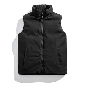 Logo personnalisé hiver gilet sans manches veste pour hommes mode col montant bouffant avec fermeture éclair - Product Image 6