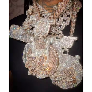 จี้เพชรโมอิสซาไนต์สุดหรู ดีไซน์พิเศษ ประดับเพชรเต็มตัว สวยงามและสง่างาม - Product Image 2