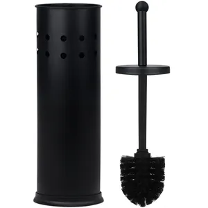 Porte-brosse de toilette en métal de haute qualité enduit noir élégant pour la maison hôtel salle de bain siège de toilette utilisation de nettoyage en gros - Product Image 5