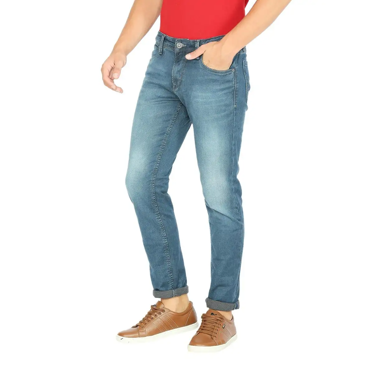 Denim Jeans Lawman Pg3 Vintage Blue Slim Fit Solid Jeans For Men's casual jeans for men with good affordable wholesale price