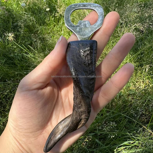 Ram Horn Ouvre-bouteille Ouvre-bière rustique fabriqué à partir de corne véritable - Product Image 1
