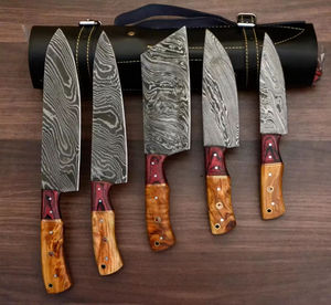 Juego de 5 cuchillos de chef de Damasco, juego de cuchillos de cocina de acero al carbono Premium de alta calidad - Product Image 2