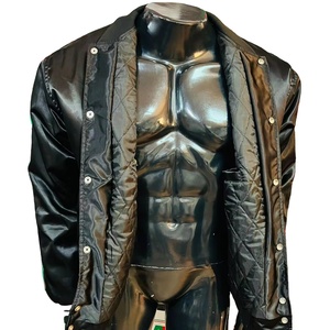 Photo réelle veste de produits réels matériel OEM nouveau design veste de bombardier supérieure veste universitaire noir de jais brillant avec broderie personnalisée - Product Image 1