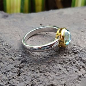 Joyería de lujo Rose Cut Vvs D Moissanite Diamond Anillo de Bodas de compromiso para mujeres Hecho en oro sólido de 10K - Product Image 5