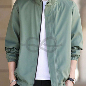 Chaqueta bomber cortavientos informal de alta calidad para hombre con cuello levantado OEM bordado prendas de vestir deportivas estilo callejero - Product Image 2