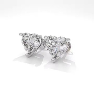 Indian Manufactured Luxury Diamond <b>Earrings</b> for Women Certified Brilliant Heart Cut Diamond Sustainable Fine Available For Sale - Product Image 3