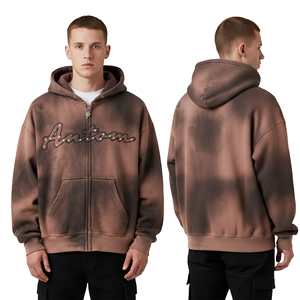 Sudaderas con capucha de 100% algodón para hombre, con estampado Digital de corte Regular, logotipo sólido, forro polar personalizado, 300g, ropa de calle, Invierno - Product Image 1