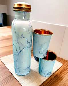 ขวดน้ำพลาสติกสำหรับเครื่องดื่มดีไซน์หินอ่อนทำจากทองแดง - Product Image 1