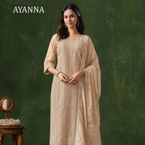 Traje Salwar Kameez de terciopelo viscosa pesado de diseñador clásico estilo tradicional bordado pesado sin arrugas listo para fiesta de boda - Product Image 1