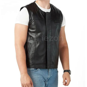 Chaleco de cuero de vaquero occidental para hombre, Chaleco de cuero de estilo clásico para hombre, Chaleco de cuero hecho en Pakistán - Product Image 1