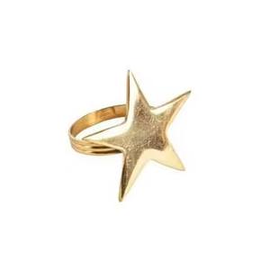 Gold <b>Metal</b> <b>Ring</b> With Star Design On Top Napkin <b>Rings</b> Holders <b>for</b> Dinning Table Decoration - Product Image 1