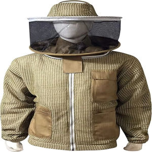 Chaqueta de apicultura ventilada de 3 capas, chaqueta de seguridad para apicultores en Color blanco, Unisex, embalaje personalizado, chaqueta de apicultura para hombre, OEM - Product Image 5