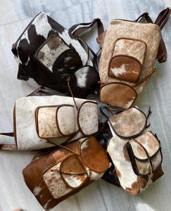 Sac à dos en fourrure de vachette véritable sacs de style occidental sacs d'école unisexe sacs à usages multiples produit en vrac en gros - Product Image 5