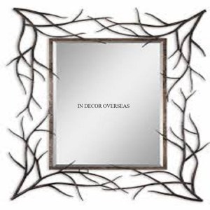 Suministro directo de fábrica Marco chapado en oro de metal de diseñador único para espejo de pared con forma rectangular Suministros de decoración para el hogar y el hotel - Product Image 2