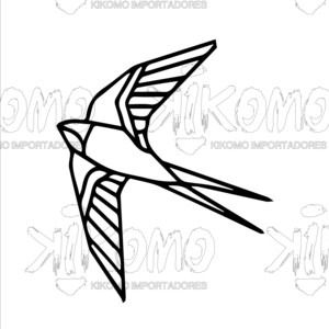 Tableau géométrique en MDF noir avec oiseaux et aigles - Product Image 4