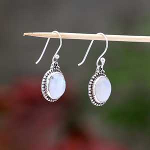Pendientes de Plata de Ley con Piedra Lunar Arcoíris Hechos a Mano, Piedra de Nacimiento de Junio, Joyería Elegante para Fiesta, Regalo para Mujer - Product Image 2
