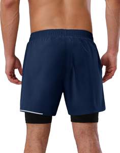 กางเกงขาสั้นตาข่ายสำหรับเล่นกีฬาออกกำลังกายฟิตเนสยิมวิ่งออกกำลังกายกระเป๋าใส่โทรศัพท์สไตล์สปอร์ตออกแบบได้ตามต้องการ - Product Image 2