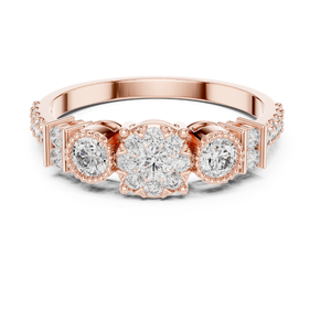 Anillos de diamantes de corte redondo con diseños personalizados, anillos de compromiso con diamantes cultivados en laboratorio con certificación IGI para exportación desde India. - Product Image 3