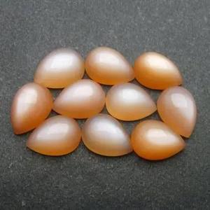 3mm 4mm 5mm piedra lunar de melocotón Natural pera Lisa cabujones calibrados sueltos en piedras al por mayor para ajuste de joyería collar anillo - Product Image 1