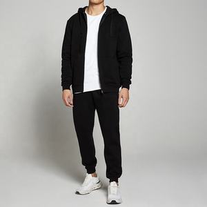 Ensemble survêtement pour homme en molleton doux uni d'hiver avec cordon de serrage et pantalon de jogging - Product Image 3