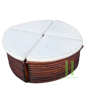 Taburete moderno otomano de ratán natural, muebles de mimbre, muebles de sala de estar de ratán OEM de HNH Craft Manufacturer - Product Image 4