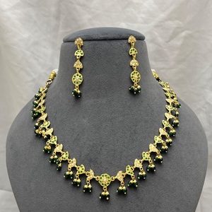 Designer Jadau Gold Finish Premium Quality Necklace with Earrings for Women Designer <b>Jewelry</b> for Wedding Wear Collection - Product Image 1