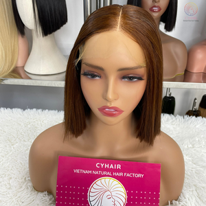 Nueva colección de pelucas de cabello lacio con cierre de hueso, pelucas Bob de cabello humano Remy vietnamita de alta calidad, 8-14 pulgadas - Product Image 5