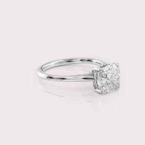 IGI Certified Cushion Cut Lab Grown Diamond Engagement <b>Ring</b> Solid 925 Sterling Silver Solitaire Diamond <b>Ring</b> for Women - Product Image 2
