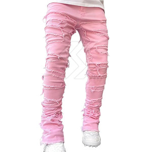 Pantalones de hombre lavados ligeros superventas, ropa informal, pantalones apilados de hombre de calidad superior - Product Image 1