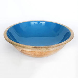 Cuencos grandes de madera de calidad estándar con paredes interiores recubiertas de esmalte de diseñador para servir comida y ensalada, mesa hecha a mano - Product Image 1