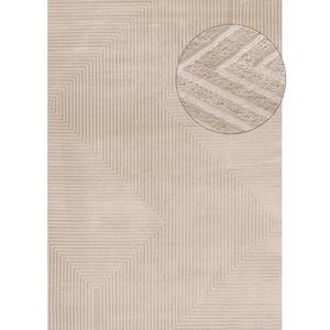 Netline Home Hand Tufted Cotton-Polyester Geometric Area <b>Rug</b> for Bedroom Hallway Teen Room-Carmel <b>Beige</b>-<b>Cream</b> Rectangle - Product Image 1