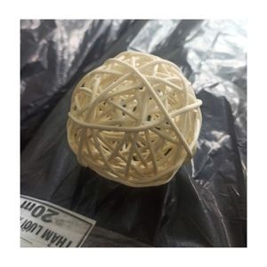 2025 NOUVELLE BOULE DE ROTIN D'ORNEMENT DE NOËL VENTE BON MARCHÉ BOULE DE ROTIN BLANCHI BLANC POUR AMPOULE ET Offre Spéciale DE DÉCOR SUSPENDU D'ARBRE - Product Image 4