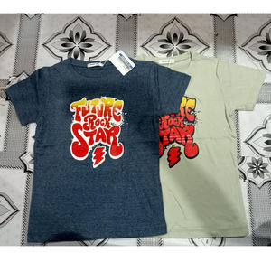 Camisetas de verano para niños de alta calidad 100% algodón Venta a granel Simple Impreso de gran tamaño Liso con estampado Stock barato - Product Image 5