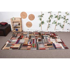 Alfombra turca Vintage Beige Bohemia 4,9 'X 7,6 'Alfombra clásica de área de lana de área grande Patchwork abstracto pasillo rectángulo látex - Product Image 1