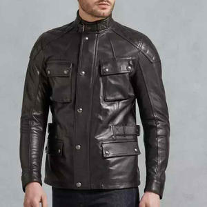Veste en cuir pour homme, style urbain, imperméable, écologique, en cuir véritable, fermeture éclair, collection Hiver 2025 – Vente en gros - Product Image 1
