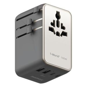 Adaptador de Viaje Universal MOMAX UA23 de 100W con 4 Puertos GaN de Titanio, Carga de Alta Eficiencia para Comodidad en Movimiento - Product Image 1