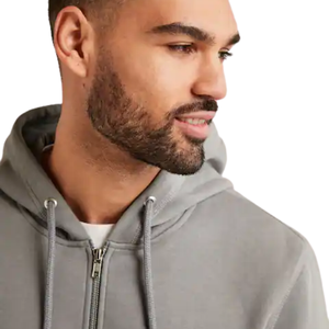 Sweat-shirt à capuche zippé gris pour homme de haute qualité, en molleton de coton, fermeture éclair intégrale, décontracté, vêtements d'hiver, streetwear, vente en gros, usine - Product Image 6