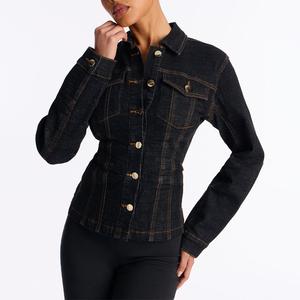 Chaqueta Vaquera Tejida de Invierno para Mujer, Largo Regular, Mangas Largas, Ecológica, Reversible, de Alta Calidad, Transpirable, Poliéster/Algodón - Product Image 1