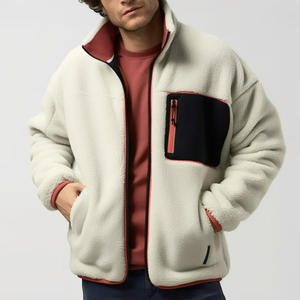 Veste de sport d'hiver pour hommes col montant polaire polaire fermeture à glissière lapin Logo avant nouveau - Product Image 5