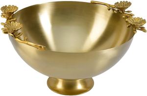 Serving <b>Silver</b> <b>Bowl</b> with Brass Floral Design for Home Hotel Restaurant & Tabletop <b>Bowl</b> Round Shape Steel Dry Fruits Serving <b>Bowl</b> - Product Image 5
