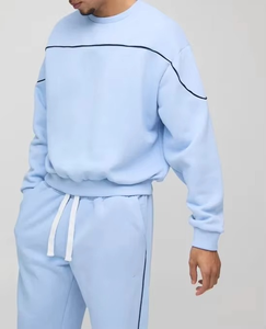 Chándal de talla grande para hombre, conjunto para correr, chándal deportivo con parte superior inferior, pantalones informales, transpirable, 100% algodón, OEM - Product Image 4